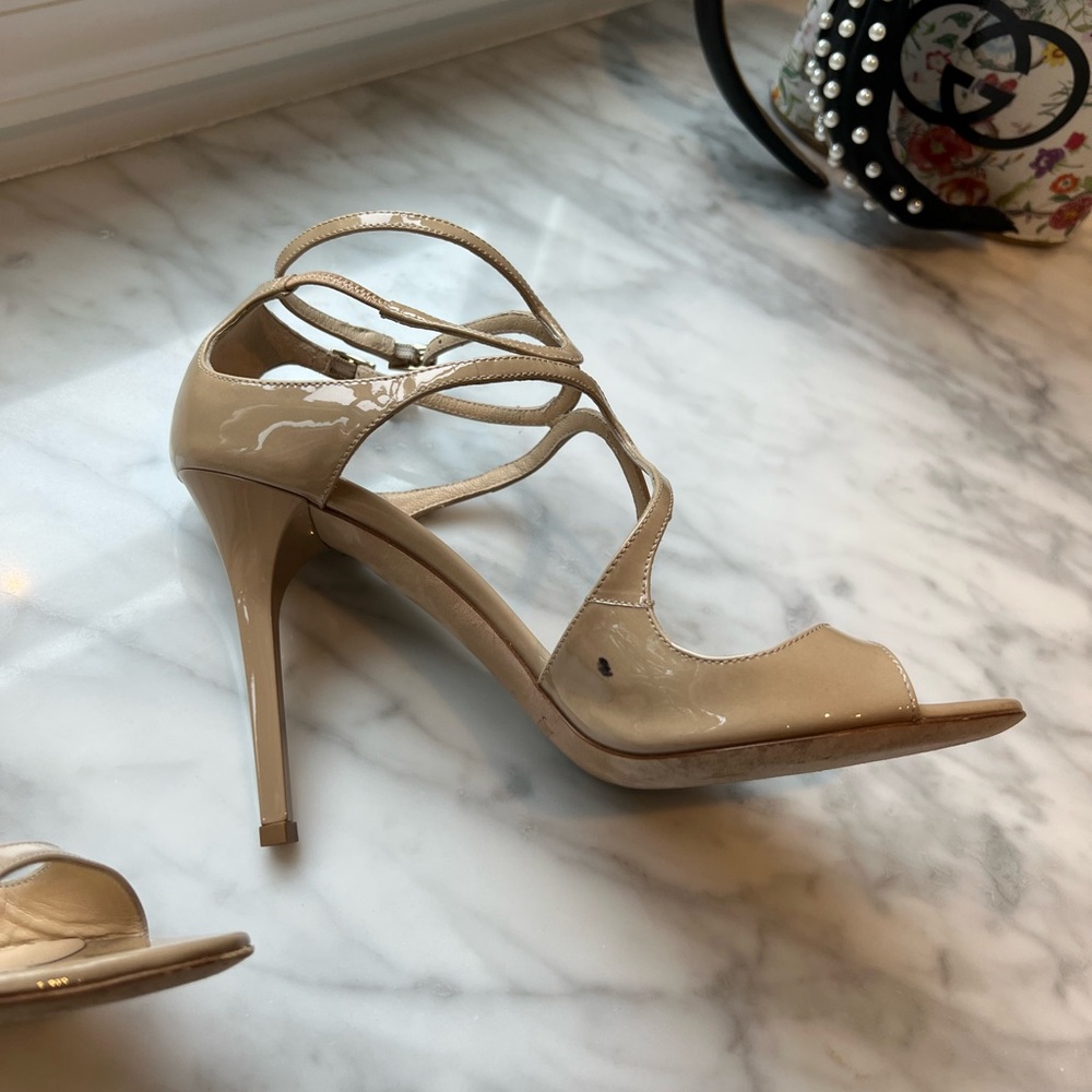 Nude Patent Leather Ivette Heels - Picture 4 of 7